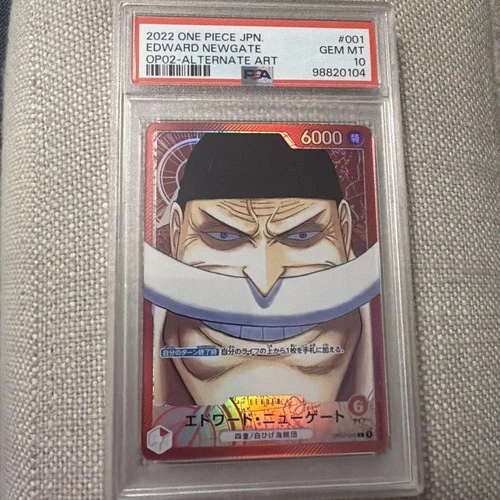 EDWARD NEWGATE PSA 10 2022 ONE PIECE JAPANESE #OP02-001 ALTERNATE ART 968