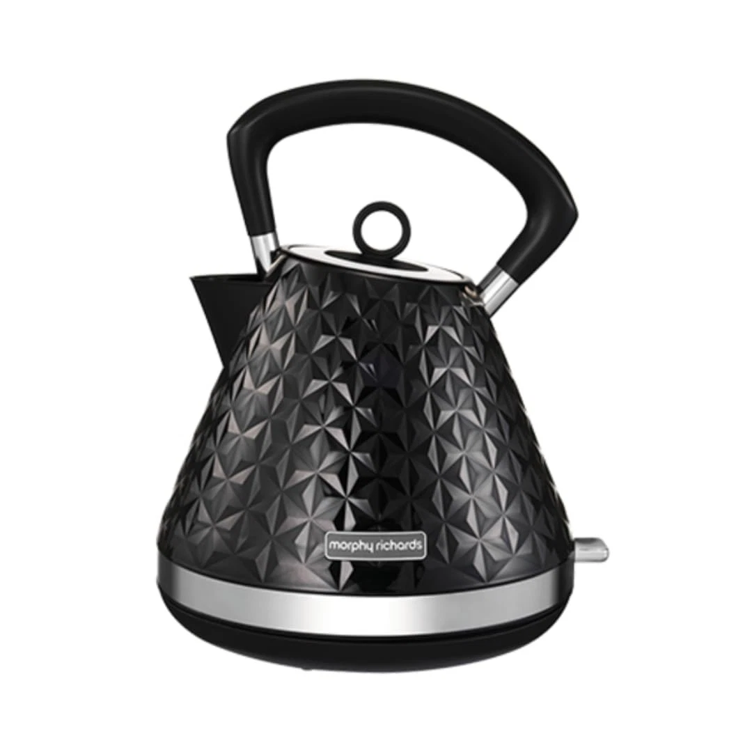 Morphy Richards Vector Pyramid Kettle, 1.5L 3kW Rapid Boil, 1.5 Litres, Black