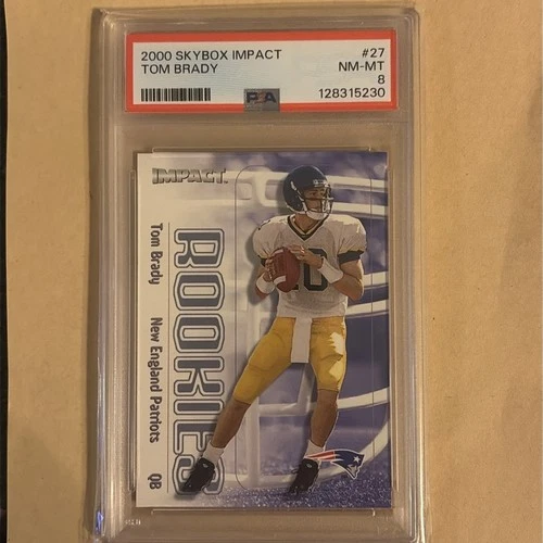 2000 Skybox Impact Rookies Tom Brady #27 (RC) PSA 8 Patriots