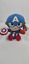 TY Beanie Babies 6" CAPTAIN AMERICA Marvel Plush Stuffed Animal Toy w/ tags