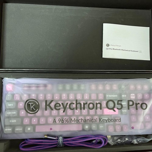 Keychron Q5 Pro Q5P-V6O US Purple Silver Switch Wireless Tested