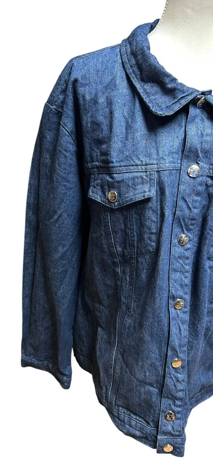 Chaqueta vaquera azul Walmart adulto unisex talla 2XL denim con botones manga larga Foto 3 de 4