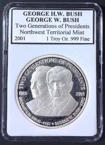 1 oz Silver Round/Medal 2001 George H.W. & George W. Bush – Two Generations