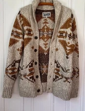 Schott Bros Men's Motif Cardigan Sweater, Color Limestone,  Size xl