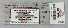 2018 12/05 USD at San Diego State Basketball Ticket-Isaiah Wright 21pts