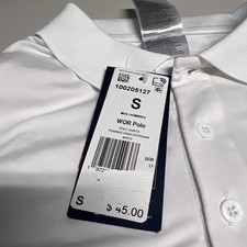 Reebok Short Sleeve Performance Training Polo Shirt Men's Size S White Pullover