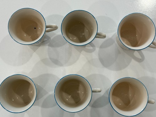 Confezione da 6 tazzine da caffè/tè piccole in gres mattoni anatra d'oca - Foto 3 di 7