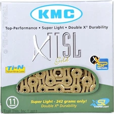 KMC X11SL Gold 11-Speed Road / CX Bike Chain Ti-N 116-Links fits SRAM Shimano