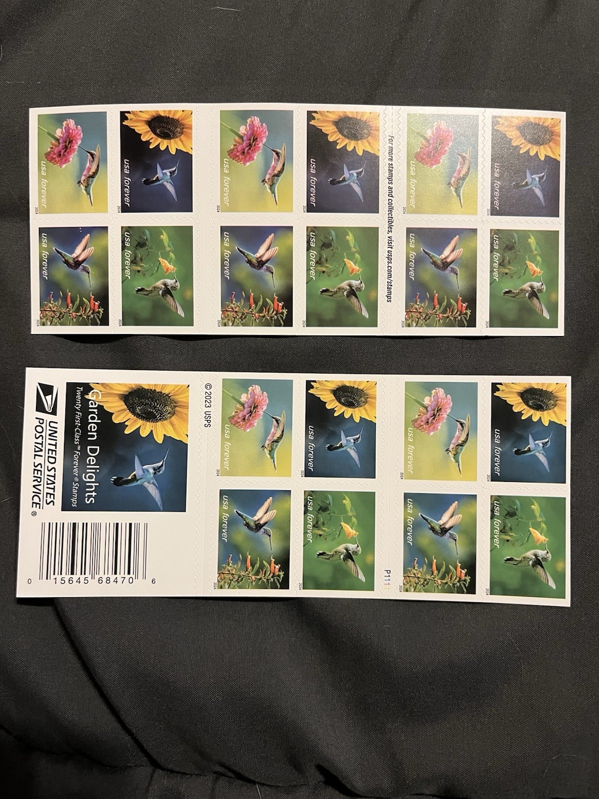 USPS U.S. Forever Stamps 2023 20-Pack 1 Book Garden Delights Stamps