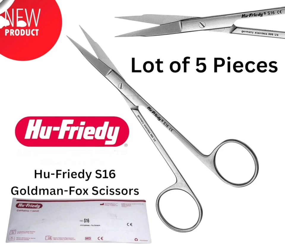 Lote de 5 Tijeras Hu-Friedy S16 Goldman Fox #16 Curvas Dentadas (Premium) Foto 3 de 3