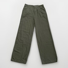 Gap Olive Green Linen Blend Wide Leg Pants Women s 10 Tall Beach Boho Coastal