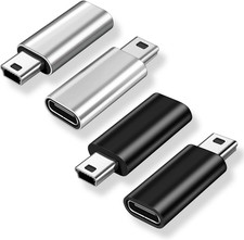 Mini USB 2.0 to USB C Adapter 4 Pack , USB Type C Female to Mini USB Male Conve