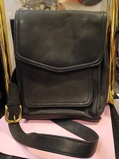 Vintage FOSSIL 75082 Black Leather Crossbody Shoulder Bag Purse....E