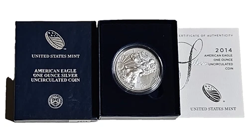 1 - 2014 American Eagle Walking Liberty Silver - Uncirculated $1 Dollar Coin