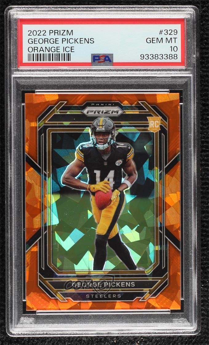 2022 Panini Prizm Rookies Orange Ice George Pickens #329 PSA 10 GEM MT Rookie RC
