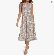 NWT - Tommy Hilfiger Sleeveless Hydrangea Toile Fit & Flare Dress - Size 14