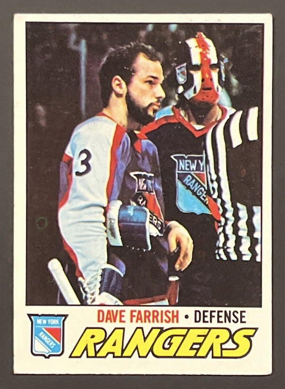 Topps Dave Farrish #179 New York Rangers NHL Ice Hockey Card 1977