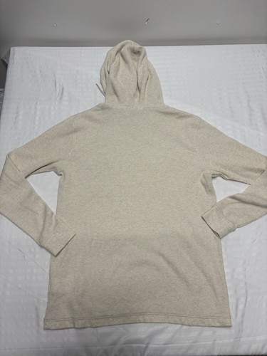 Timberland Core Tree Logo Pullover Hoodie size Medium Beige drawstring Thermal - Picture 9 of 11