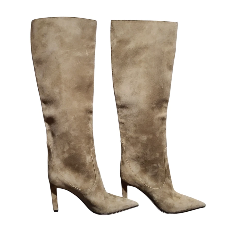 Jimmy Choo Mavis 85 Suede Knee-High Boots Caper Green 34.5EU/4.5US *Read* - Image 2 of 4