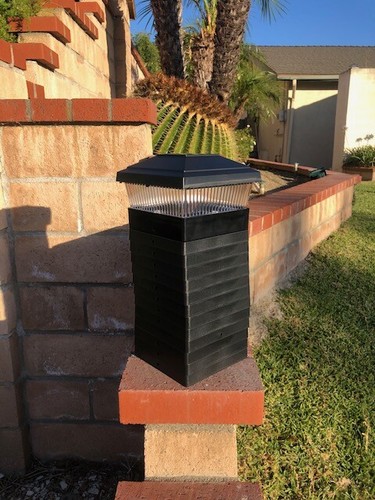 Garden Solar Black Post Deck Fence Cap Lights SMD LED Vinyl/PVC Wood Post 5X5 - Picture 53 of 63