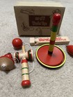 Set of 5 Wooden Toys, Train Whistle, Ring Toss, Wodden Pickup Toy, Spinning Top — photo 1