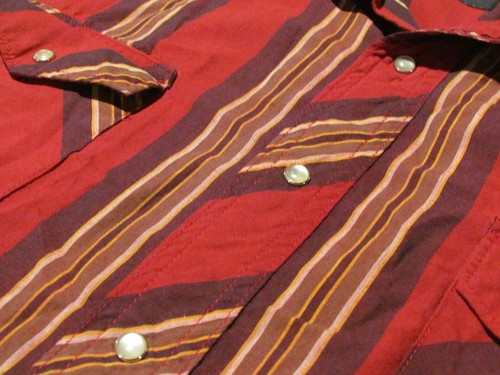 Wrangler Mens XXL Blue red striped Pearl Snap Shirt Long Sleeve Western Rodeo - Picture 7 of 7