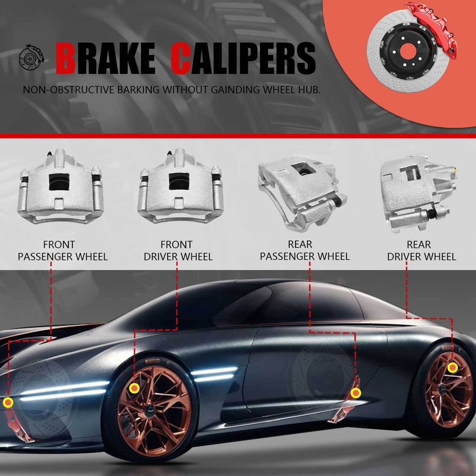 Rear Brake Calipers w/ Bracket Pair 2 for Buick LaCrosse 20002010