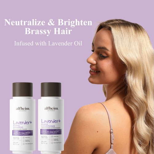 Alfheim Lavender Purple Toning Shampoo und Conditioner Set für blonde graue Haare - Bild 3 von 42