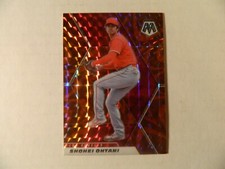 2021 Panini Mosaic Red Reactive Prizm Card of  Shohei Ohtani .  -  Angels