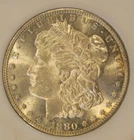 1880 S Morgan silver dollar -BU GEM, Frosty, Clean Cheek, Light toning 4974