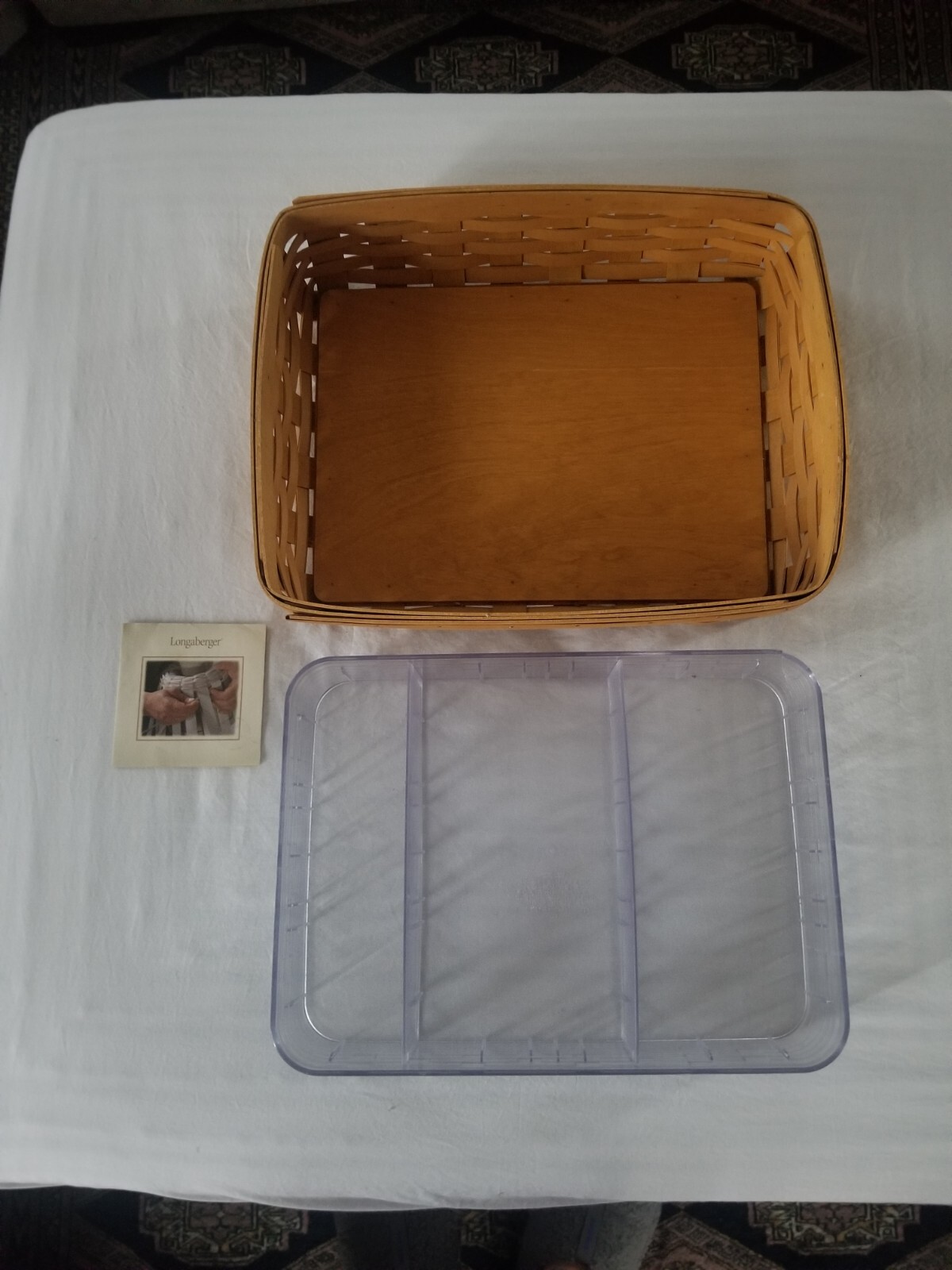 Longaberger 2005 Letter Tray Basket, Protective Insert, Two Dividers eBay