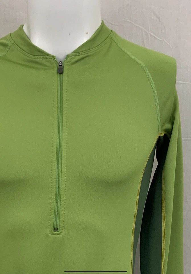 Jersey de ciclismo Novara S verde 1/2 cremallera manga larga poliéster elástico YGI Y1-552 Foto 3 de 4