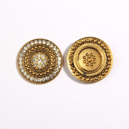 50Pcs 32mm Rounf Crystal Metal Rhinestone Buttons Embellishment With Flatback - Picture 1 of 3