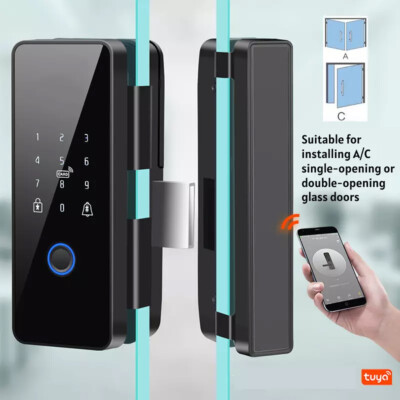 Wifi Bluetooth Glass DoorS Ecure Electronic FingerprintOffice Lock With