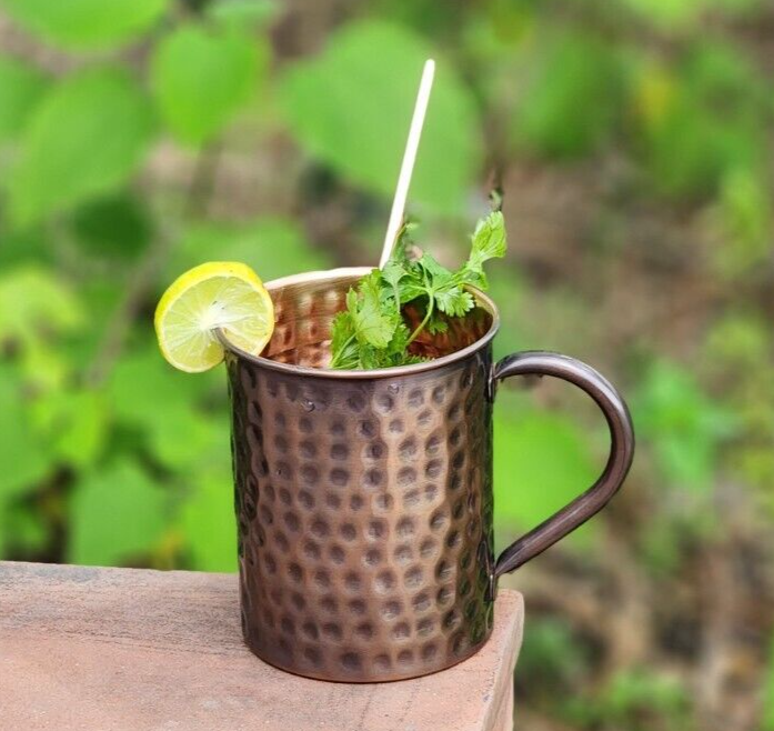 Personalized Copper Mug 16oz, Pure Copper Cup With Brass Handle, Rose Gold Mugs For Cold Drinks - View #11