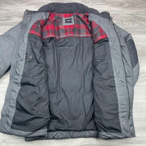 Hugo Boss Jacket Mens 42 Charcoal Puffer Elbow Patches Minimalist Academia Chore - Picture 11 of 20