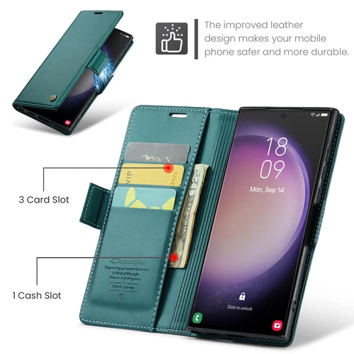 Custodia telefono in pelle PU per Samsung S24 S23 S22 S21 S20 slot scheda supporto pieghevole - Foto 43 di 66