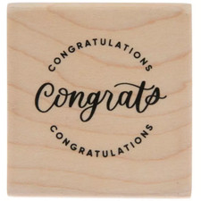 Congrats Congratulations Wood Rubber Stamp Crafts Supply Wedding Party Invites