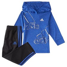 adidas baby boys M lange lange Hooded Tee/Tapered Pants Set , 12 Months US