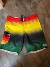 Exclusive Hecho de Billabong Embroider surf logo Stripes Board Shorts mexico 38
