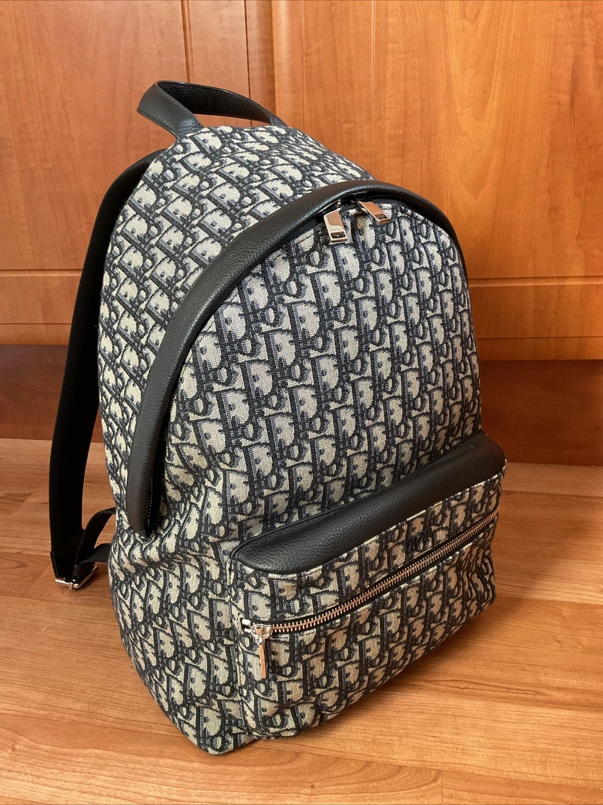 Sac à dos Christian Dior Rider beige oblique jacquard