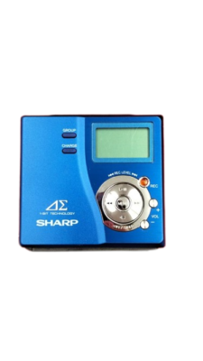 ほぼ未使用品　SHARP ポータブルMDプレイヤー　MD-DR77-A ブルー SHARP MD-DR77-A Sharp MD-DR77 Blue Portable MD Player From Japan