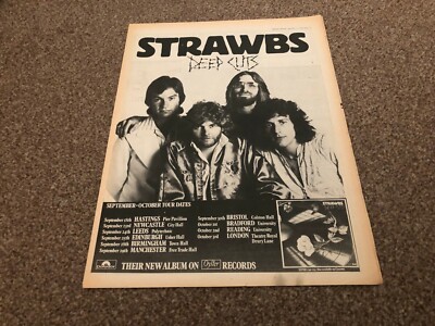 MEL03 ADVERT/PICTURE 15X12 STRAWBS ; DEEP CUTS ALBUM/TOUR DATES