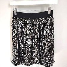 Stella  Dot Black and Silver Sequin Skirt NWT XS