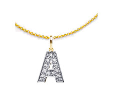 GOLD INITIAL PENDANT & CHAIN  9CT GOLD INITIAL NECKLACE LETTER & CHAIN SMALL