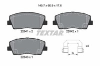 Textar 2284101 Bremsbelagsatz, Scheibenbremse FüR Genesis, Kia