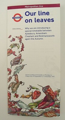 London Underground Metropolitan Sonderfahrplan Broschüre Unsere Linie auf Blättern 97