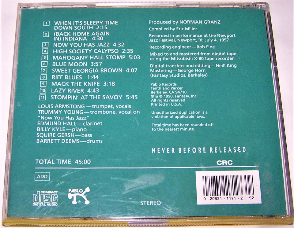 Louis Armstrong Live at the Newport Jazz Fest CD Album w Mack the Knife - Image 2 of 4