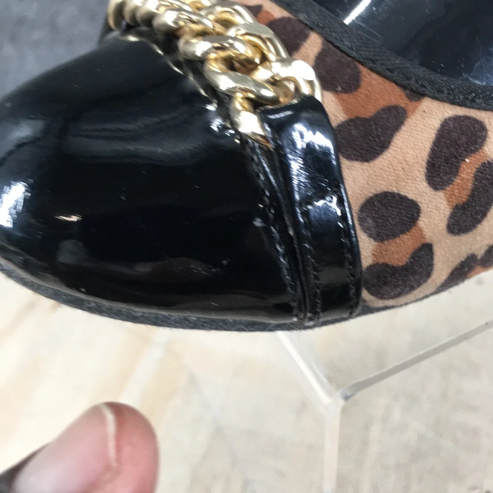 Merona туфли женщин 8 балетки коричневый леопард печать поскользнуться на повседневный крышка носок - Изображение 4 из 4