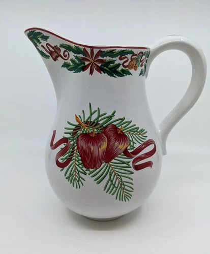 Vintage 1992 Tiffany & Co.Tiffany Holly Holiday Ceramic Pitcher